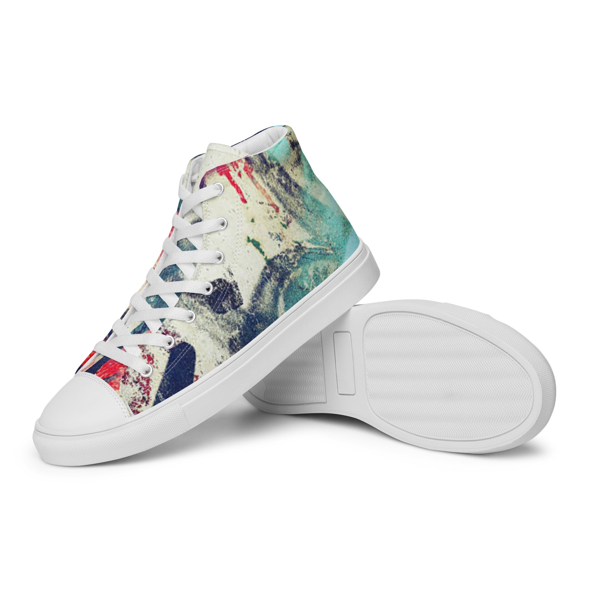 Men's VVNTAGE Graffiti Canvas High Tops (Blue Graffiti) - Season 3 - VVNTAGE AVENUE