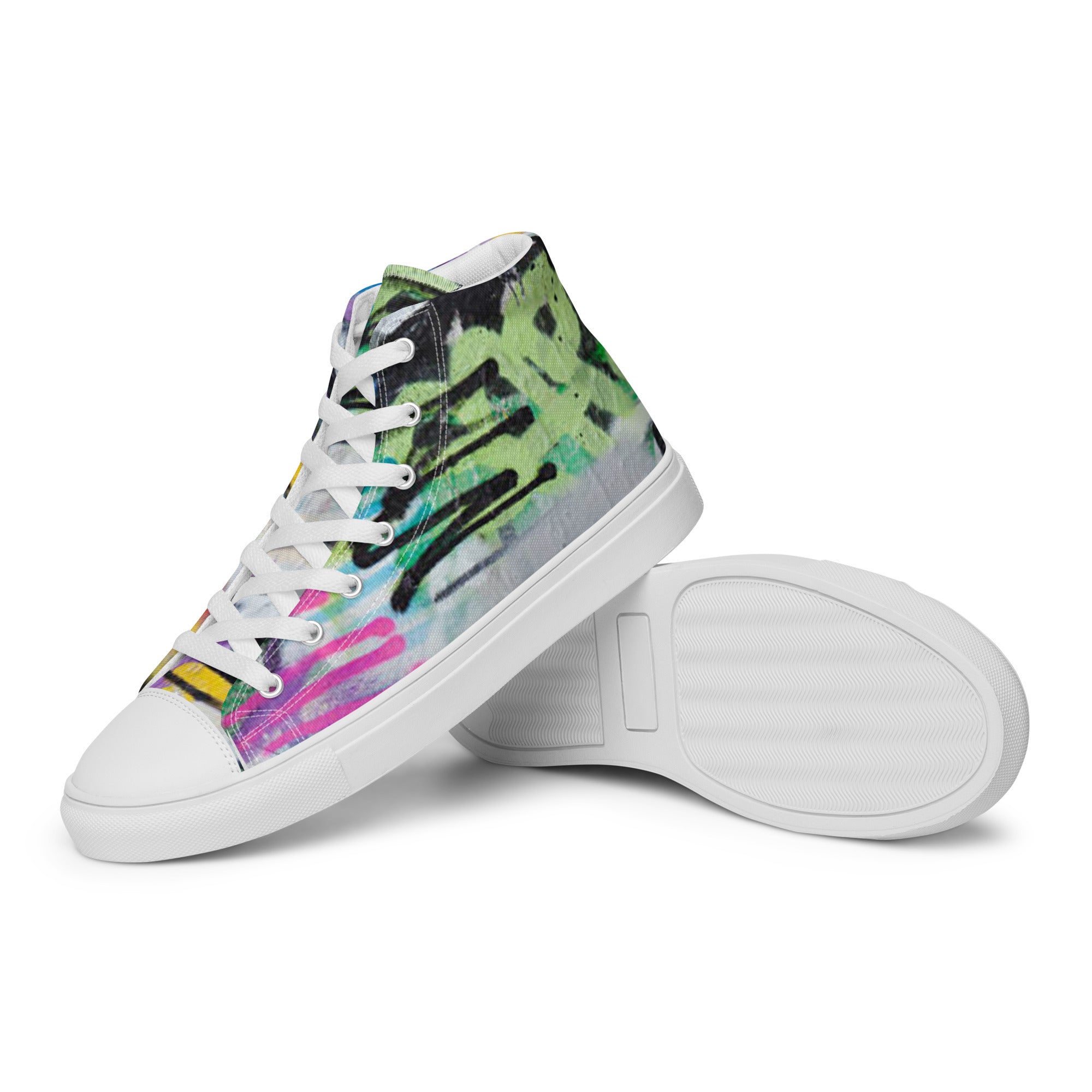 Men's VVNTAGE Graffiti Canvas High Tops (Green Graffiti) - Season 3 - VVNTAGE AVENUE