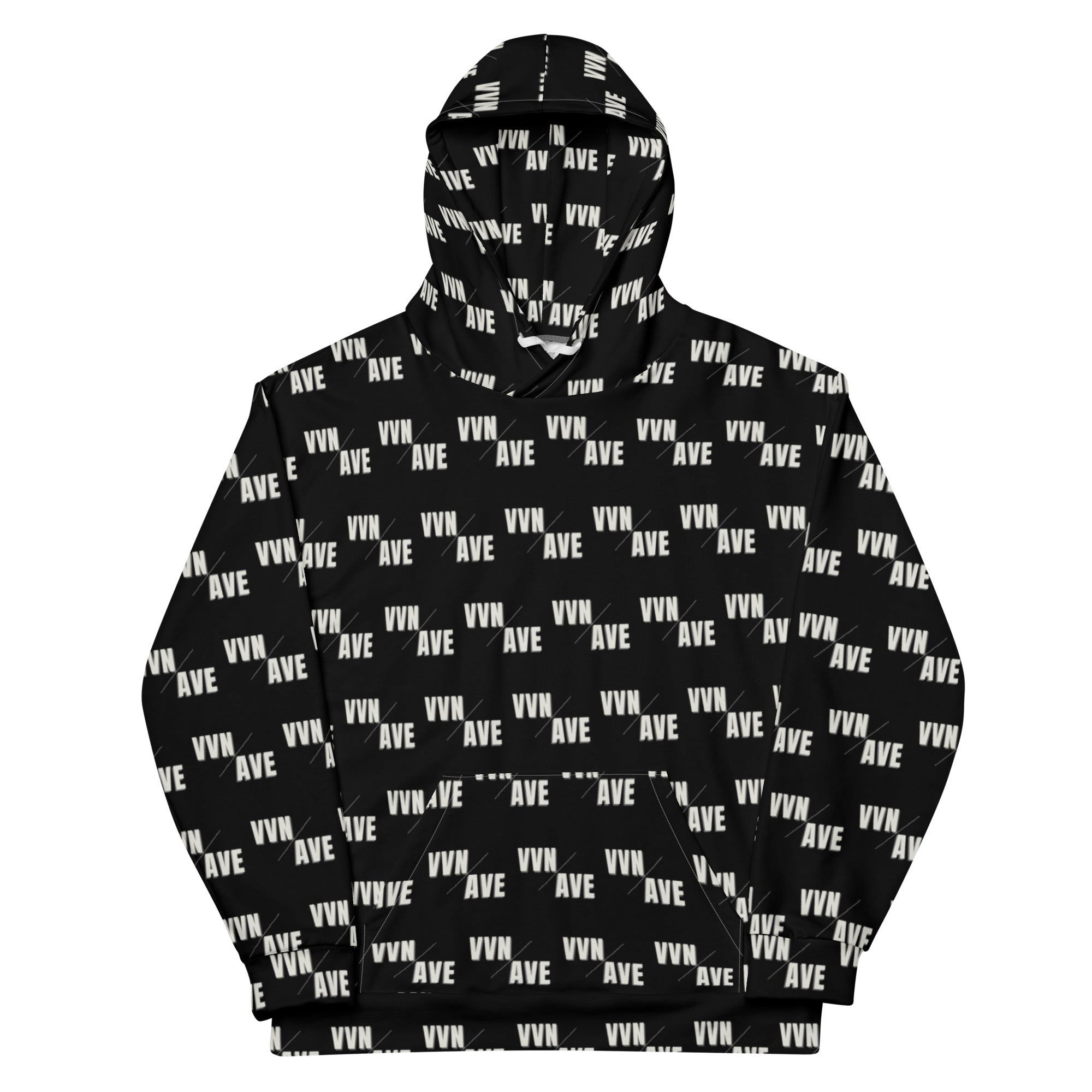 VVN/AVE Graphic Pattern Hoodie (Black) - VVNTAGE AVENUE