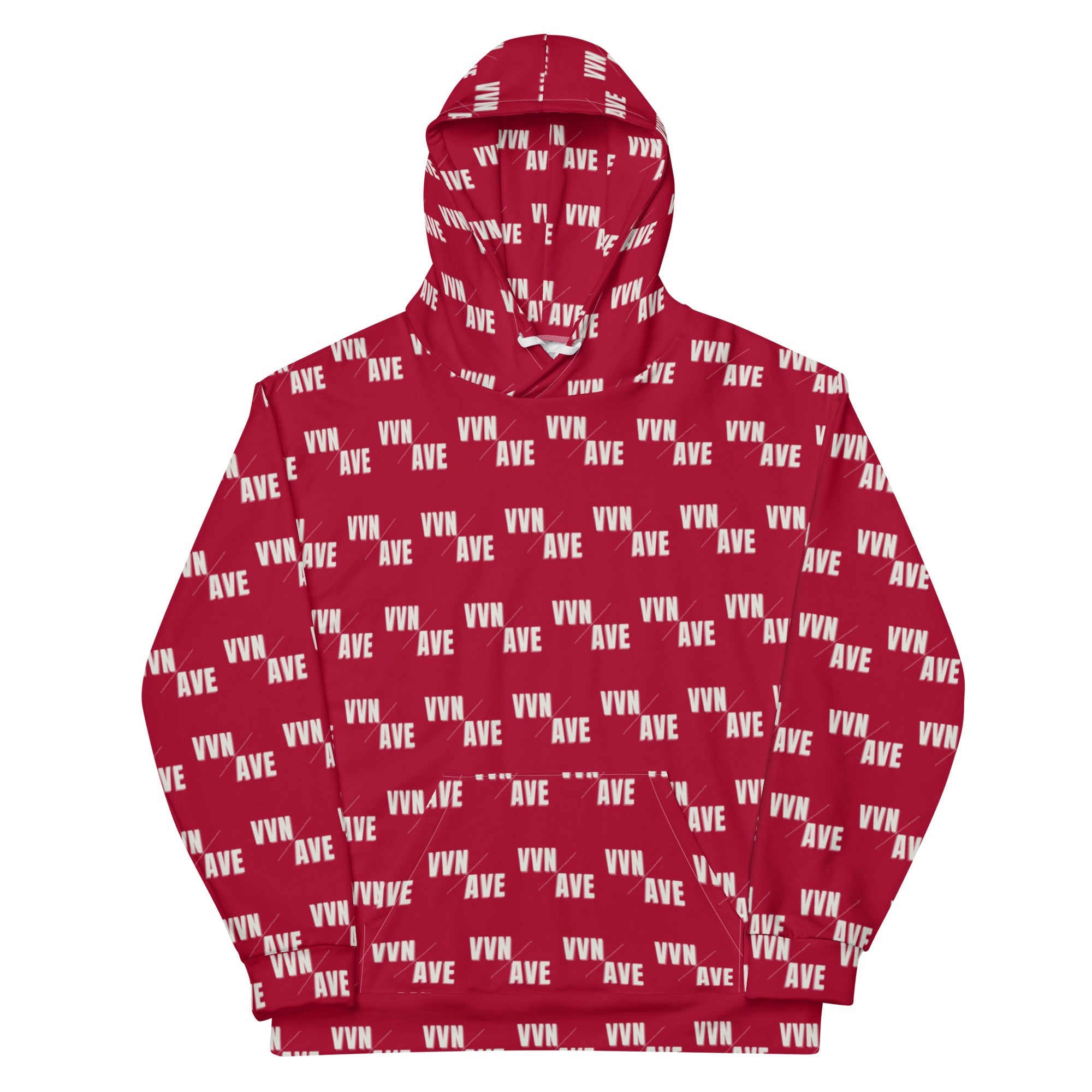 VVN/AVE Graphic Pattern Hoodie (Carmine - Red) - VVNTAGE AVENUE